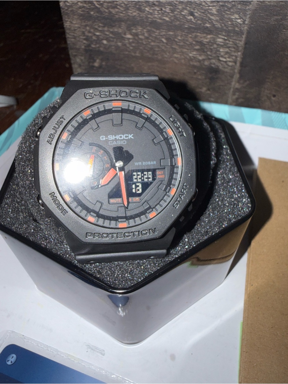 Casio G-Shock Black Watch with Orange Accents